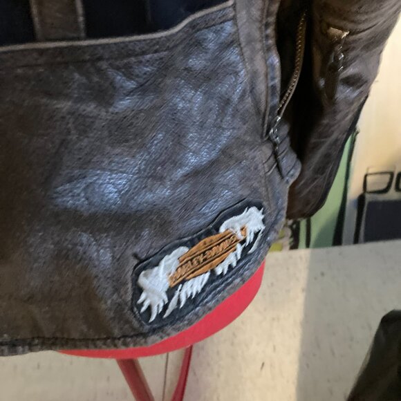 Hard to Find Vintage Harley Davidson Women's Distressed Leather Racing Jacket - Picture 7 of 11